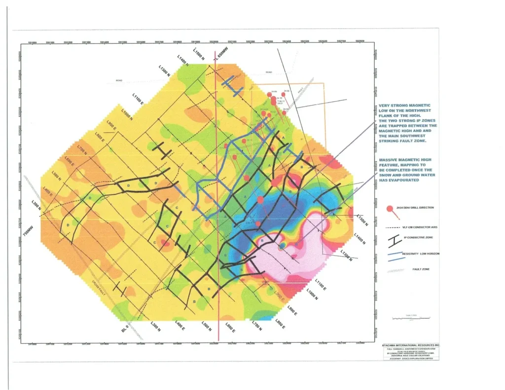 Total Field Magnetic Survey map of Atacama Resources' Tannahill Property detailing geophysical precision & property context